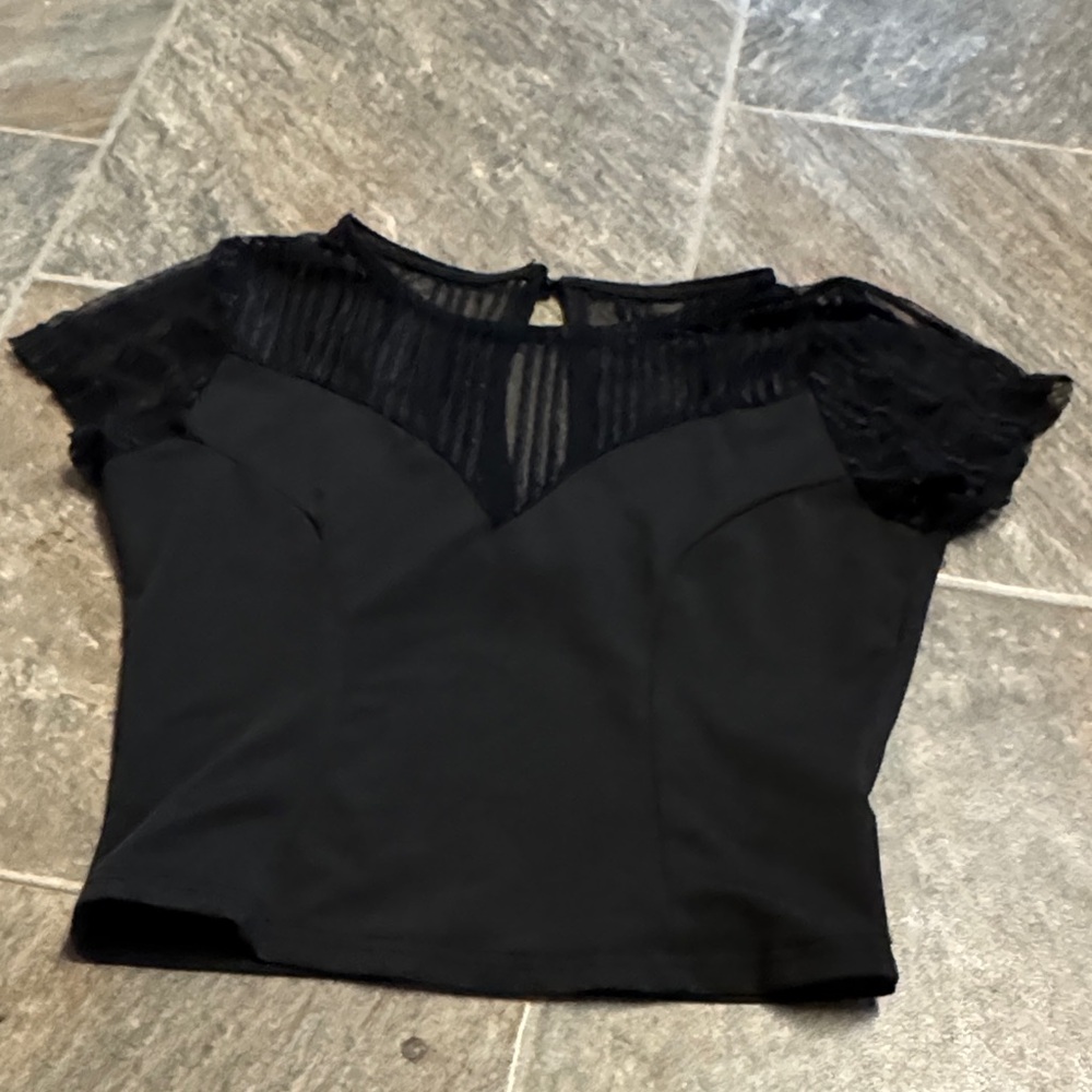 Elegant Black Lace Women's Top